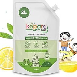 Koparo Organic Dishwash Liquid | 2 Litres | Lime And Basil Fragrance | Natural, Plant Based & Eco-Friendly | Removes Tough Grease, Soft on Hands | Baby & Pet Safe-image-21