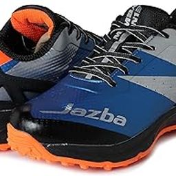 KD Cricket Shoes for Men Rubber Spikes Hockey Shoe, Multi Purpose Outdoor All Round Performance Footwear for Turf & Grass (Blue-Silver, Numeric_11)-image-21
