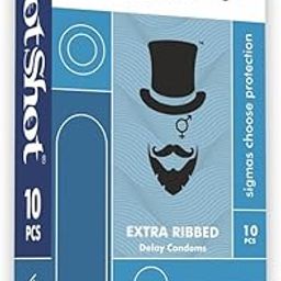 HOT SHOT Ultra Ribbed Delay Condom for Men -10 Count-picture-12