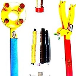 5Pieces Pack of Repairing Tool Kit - 4Pin Clutch Holder, Magnet/Flywheel Puller Tool CNC, Clutch Nut Spanner CNC, Adjustable Clutch Hub Rotor Sprocket Spanner Wrench with Extra Grip Insulated Handle and Sliding Handle Tappet Key. Tools compatible for HH Motorbikes-picture-1