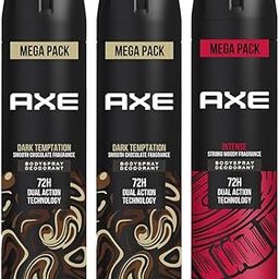 Axe Intense Long Lasting Deodorant Bodyspray For Men 215 ml & Axe Dark Temptation Long Lasting Deodorant Bodyspray For Men 215 ml (Pack 3)-image-1