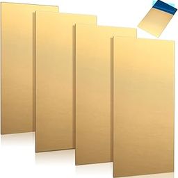 Yaocom 4 Pieces Brass Sheet 0.025" Thickness x 6" Width x 12" Length 22 Gauge Thin Brass Plates Metal Sheet Metal Shims for Crafts DIY Decoration Hobbies-image-77