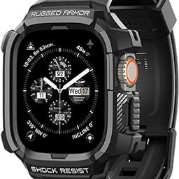 Spigen Rugged Armor Pro for Apple Watch Ultra 2 49mm Case with Strap, Apple Watch Ultra 49mm Case with Strap -Matte Black-6