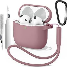 Case for AirPods 4 (2024), Wireless Charging, Powerful Drop Protection, Tough Magnetic Cover with Cleaning Pen for Apple AirPods 4th Generation- Pink-image-97