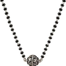 925 Silver Mangalsutra for Women | Black Beads Necklace with Antique Oxidised Pendant | 19 Inch Silver Mangalsutra with 925 Stamp | Ready to Gift Box Included-image-79