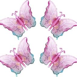 Pop the party 4pcs Butterfly Foil Balloon – Colorful Butterfly Shaped Helium Balloon for Birthday, Baby Shower, Garden Party Decoration-image-68