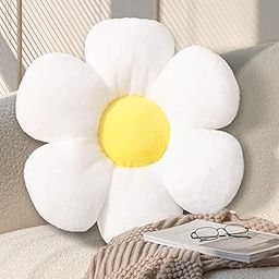 Flower Pillow,Cute Decorative Pillows Flower Shaped Pillow 17.71In Floral Pillows Decorative Throw Pillows for Home Sofa Bed Decoration(White)-image-76