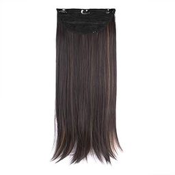 Milano Treasures 24inch Straight Clip-in Hair Extensions - Dark Brown With Copper Highlights-image-22