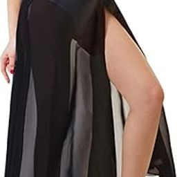 Sarong Cover up Beach Skirt Sheer Bikini Cover up Bathing Swimwear Suit Bottom | Transparent | Plain Colors (S-M/Waist 26" to 30"-picture-23
