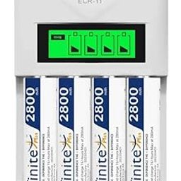 Envie Speedster ECR-11 + 4xAA 2800 Ni-MH Rechargeable Camera Battery Charger (White)-image-97