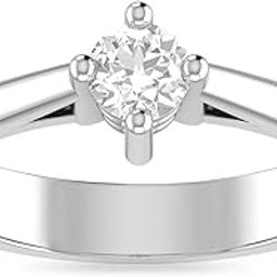 18k (750) White Gold and Solitaire Ring for Women-image-21