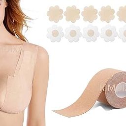 Boob Tape with 10 Nipple Pasties Multipurpose Nipple Tape for Women Push Up & Lifting Body Tape for Women Breast Tape Breast Lift Bra Tape Bob Tape for Breast Lift Booby Tape (Skin Color)-image-15