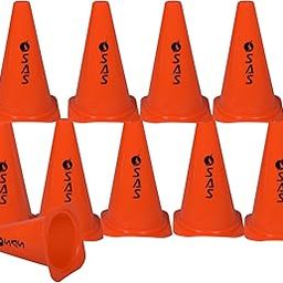 SAS Sports Football Agility 9 Inches Space Training Marker Cones Scoooer Training,Cricket,Outdoor-(Orange,Set of 10)-7