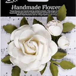 Little Birdie Handmade Flowers Ivory Pearl Irma - 12.5cm 1Pc | Paper Flowers for Home Decor, Mixed Media, Scrapbook, DIY Crafts, Gift Wrapping-image-61