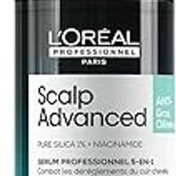 L'Oréal Professionnel Scalp Advanced 5-in-1 Leave-in Serum 90ml | Defeats Oiliness, Discomfort, Sweat, Impurities & Odor | With 1% Pure Silica + Niacinamide | For Men & Women-0