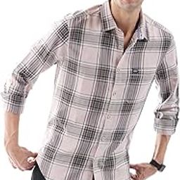 Men's Cotton Regular Fit Checkered Full Sleeves Spread Collar Casual Shirt-image-48