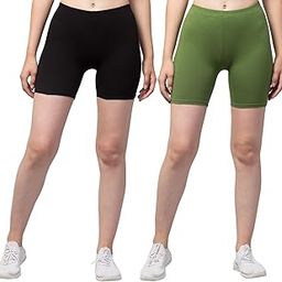 Apraa & Parma Sports Solid Women Black, Green Sports Shorts ()_SBT-001-Black Dark Green-34-Q2-image-97