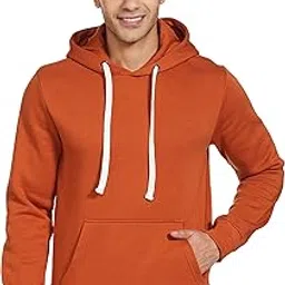 amazon brand - symbol Men Cotton Blend Neck Hooded Sweatshirt-picture-3