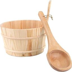 MERISHOPP™ Sauna Bucket and Ladle Bathroom Natural Wooden Bucket Sauna Spa Bath Parts with Smooth Surface, Delicate Design|Home & Garden|Yard Garden & Outdoor Living|Pools & Spas|Saunas-picture-12