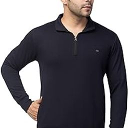 Blu Mens Solid Regular Fit Microfibre Elastane Full Sleeve Half Zip Statement Elemental Sweatshirt Comfortable Casual Wear Half-Zip Sweatshirt Black Navy (L, XL, 2XL, 3XL, 4XL, 5XL)-image-97