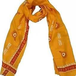Printed Pure Cotton Men & Women Fancy Scarf, Scarf, Stole, Faux Turtleneck Neck Cover ()_BZ_RADHEE YELLOW GAMCHA-picture-37