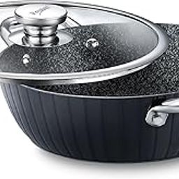 Prestige Durastone Hard Anodised 6 Layer Non-Stick Kadai with Glass Lid, (24 cm, 2.5 Litre) (Black)-image-58