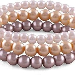 Combo of 8mm Faux Pearl 3 Stretchable Bracelets Handcrafted for Women and Girls Jewellery for Less(Combo of 3)-picture-23