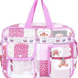 Sharma Clothing Waterproof Baby Diaper Nappy Changing Handbag Mama's Bag Mother Bags with Two Side Pocket for Carry Baby Milk Bottle for Unisex (Dark Pink)-11