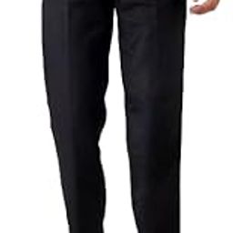 Men Regular Fit Black Cotton Blend Trousers-image-50