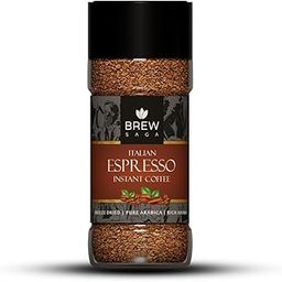 BREWSAGA Itallian Espresso Instant Coffee|100% Arabica|Freeze-Dried|Flavoured Coffee|No Added Sugar|Makes 50 Cups|100 Gram,Granule,Bottle-picture-15