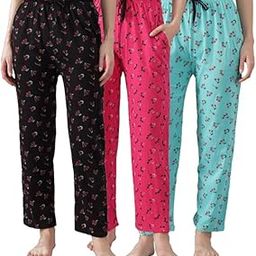 Women's Printed Pyjama Soft Cotton Comfortable Sleepwear - (Set of 3)-image-15