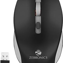 ZEBRONICS Zeb-Jaguar Wireless Mouse, 2.4GHz with USB Nano Receiver, High Precision Optical Tracking, 4 Buttons, Plug & Play, Ambidextrous, for PC/Mac/Laptop (Black+Grey)-30