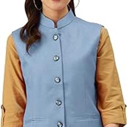 Women's Solid Nehru Jacket (Black)-image-20