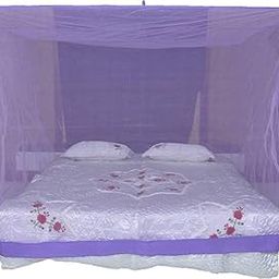 HOT DEALZZ Poly Naylon White Mosquito Net for Home, Living Room (Purple, King Size Bed (6 x 6))-picture-25