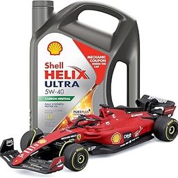 Shell Helix Ultra 5W-40 API SN Fully Synthetic Engine Oil for Petrol, Diesel, CNG/LPG Cars (4 L) along with Ferrari SF 23 Collectible-8
