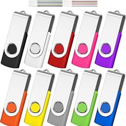AreTop Premium 1GB USB Flash Drive 10 Pack - USB 2.0 Classic Swivel Pen Drive Memory Stick Thumb Drive for Computer Data Storage (10PCS, Mix Colors)-13
