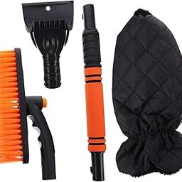 MERRYHAPY Multi-Purpose Adjustable Car Snow Removal Shovel Ice Scraper Brush and Gloves for Easy Cleanup Telescopic Design for Windshield and Vehicle Use-image-32