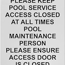 Tenant Please Keep Pool Service Access Sign, 8.5 x 11 in" OSHA Compliant Swimming Pool Sign, Weatherproof Plastic, UV resistant & Easy-to-Read Signage-image-58