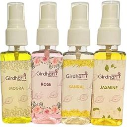 Girdhari Ittar Perfume for God – Pack of 4 (30ml Each) | Rose, Sandal, Jasmine & Mogra | Natural Alcohol-Free Attar for Puja, Deity Offering & Spiritual Use-image-60