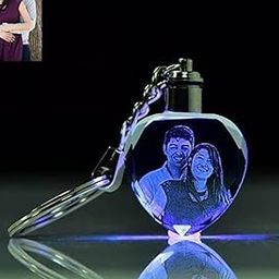 Picture Personalized LED Keychain/Keyring, customized Photo Printed Crystal Keychain for Valentine Gift, Anniversary, Birthday, For Men and Women, Multicolor (Pack of 1) boy-image-81