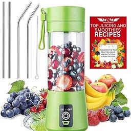 Portable Blender Cup, Electric USB Juicer, Mini Blender for Shakes and Smoothies, 380ml, Six Blades Great for Mixing, 53% off (Multicolor)-picture-12