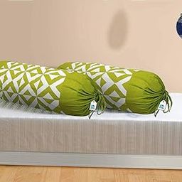 DECOTREE 100% Cotton 2 Pcs Bolster Cover, Floral Printed Pillow Soft for Bedroom, Living Room, Dewan Round Covers | Bed Side Long Case and Comes with Adjustable tie Set (Size:- 16 X 32 inches, Green)-image-14