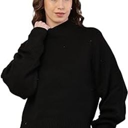Women’s Acrylic Full Sleeve with High-Neck Black Sweater-image-82