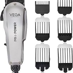 VEGA PROFESSIONAL Pro Power Hair Clipper Professional Hair Clipper for Salon and Home Use with Japanese Stainless-Steel Taper Blades, 6000 RPM, Attachment Guide Combs (VPMHC-02)-3