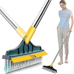 Bathroom Cleaning Brush with Wiper - Effortlessly Clean and Wipe Surfaces with Long Handle V-Shape Scrubber with Squeegee 120°Rotating Magic Broom Brush for Cleaning Bathroom Glass Wall (1, 2 in 1)-image-51