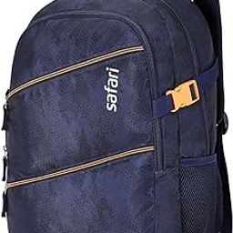 Omega Plus 30L Casual Laptop Backpack, 2 compartments, Raincover, Organizer, Full body print, Bottle holder, Front pockets Color- Blue-29