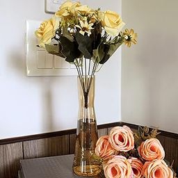UM Creaciones Amber conical Vase Perfect for Wedding & Home/Decorative Vase for Home Decor Living Room Office and Place Settings,Set of 1-image-33