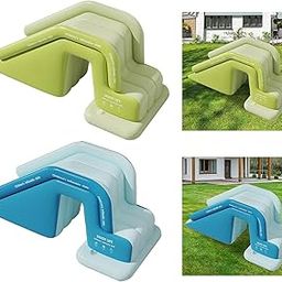 UJEAVETTE Inflatable Pool Slide for Kids Wear Resistant PVC for Backyard Summer Family Blue-17