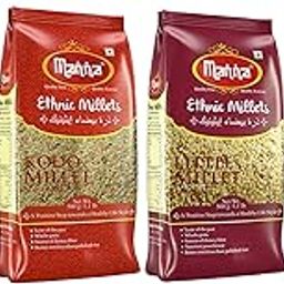 Manna Millets 2kg Whole Grains Combo Pack of 4, Foxtail, Kodo, Little,Barnyard. Certified low GI. Unpolished, Siridhanya. Natural Grains, 500g (Pack of 4)-24