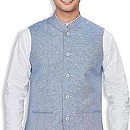 Classic Linen Cotton Khaadi-Slub Premium Nehru Jacket, Regular Fit | Casual Ethnic Wear | Perfect For Any Occasion | Satin Lining | 120 Gsm Fusing On Front & Back-image-52